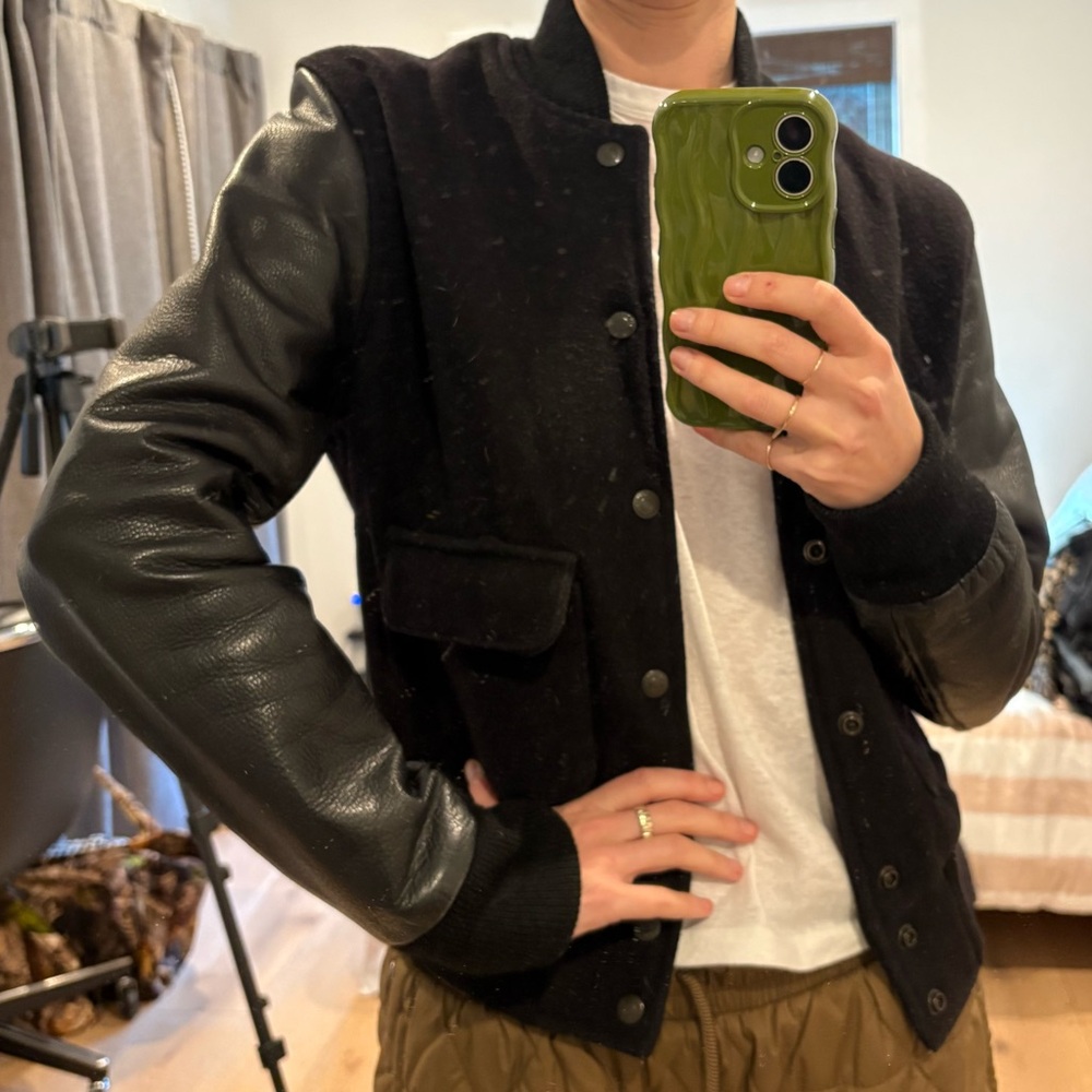 Schott NYC Black Bomber Jacket